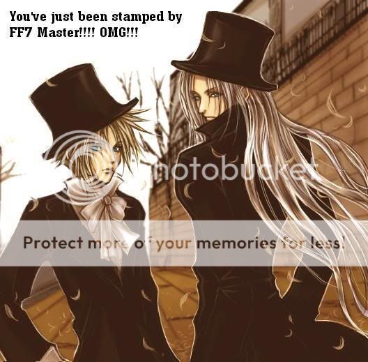 forumstampcloudandsephirothintophat.jpg cloud & sephy image by negai6