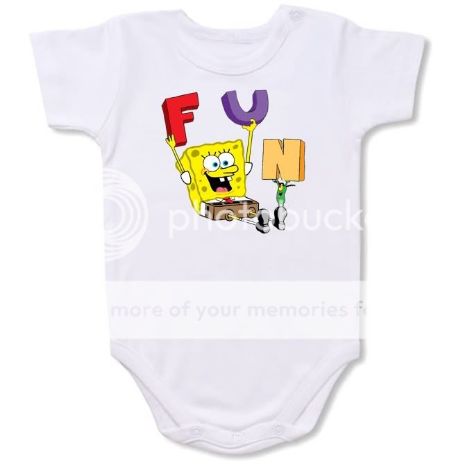 Sponge bob Cartoon Personalized BABY Bodysuit Creeper #17-a