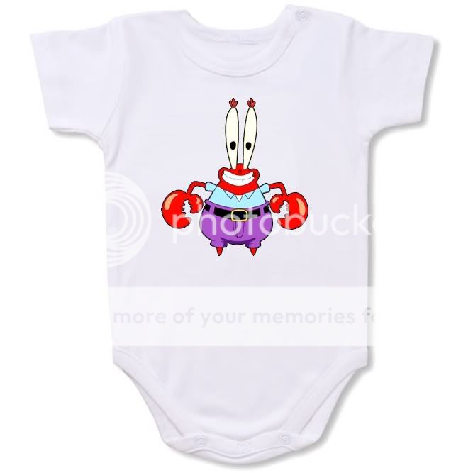 Sponge bob Mr. Krabs Cartoon Personalized BABY Bodysuit Creeper #34