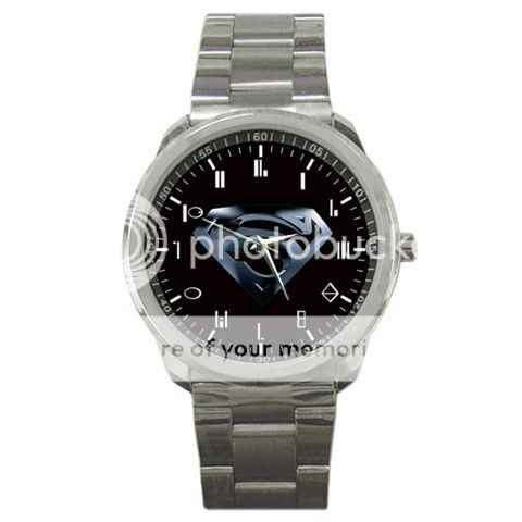 Superman Logo Comic Hero  with Kryptonite Number  Sport Metal Watch-520