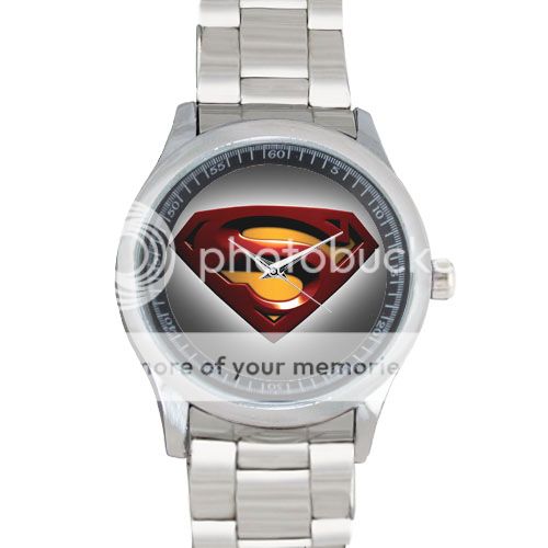 Superman Pattern Stainless Steel Sport Metal Watch-526